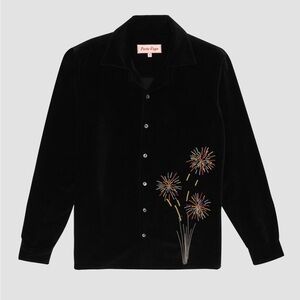 Perte D'Ego Fireworks Embroidered Shirt New With Tags Size Small